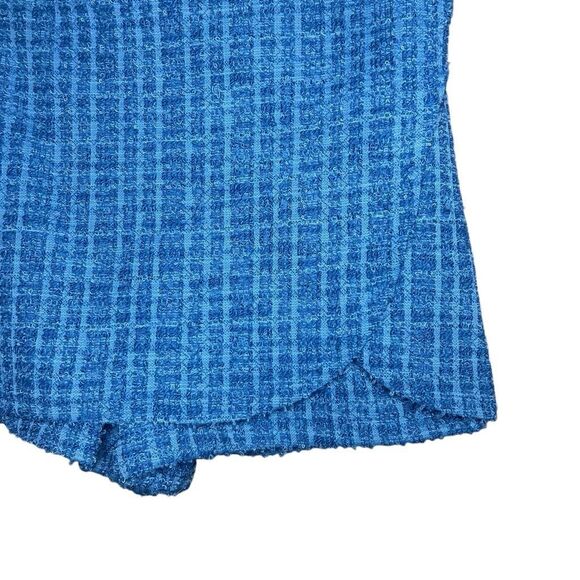 Madden NYC Blue Long Sleeve Tweed Bomber Jacket Tank Top Skort 3 Piece Set - Picture 11 of 15